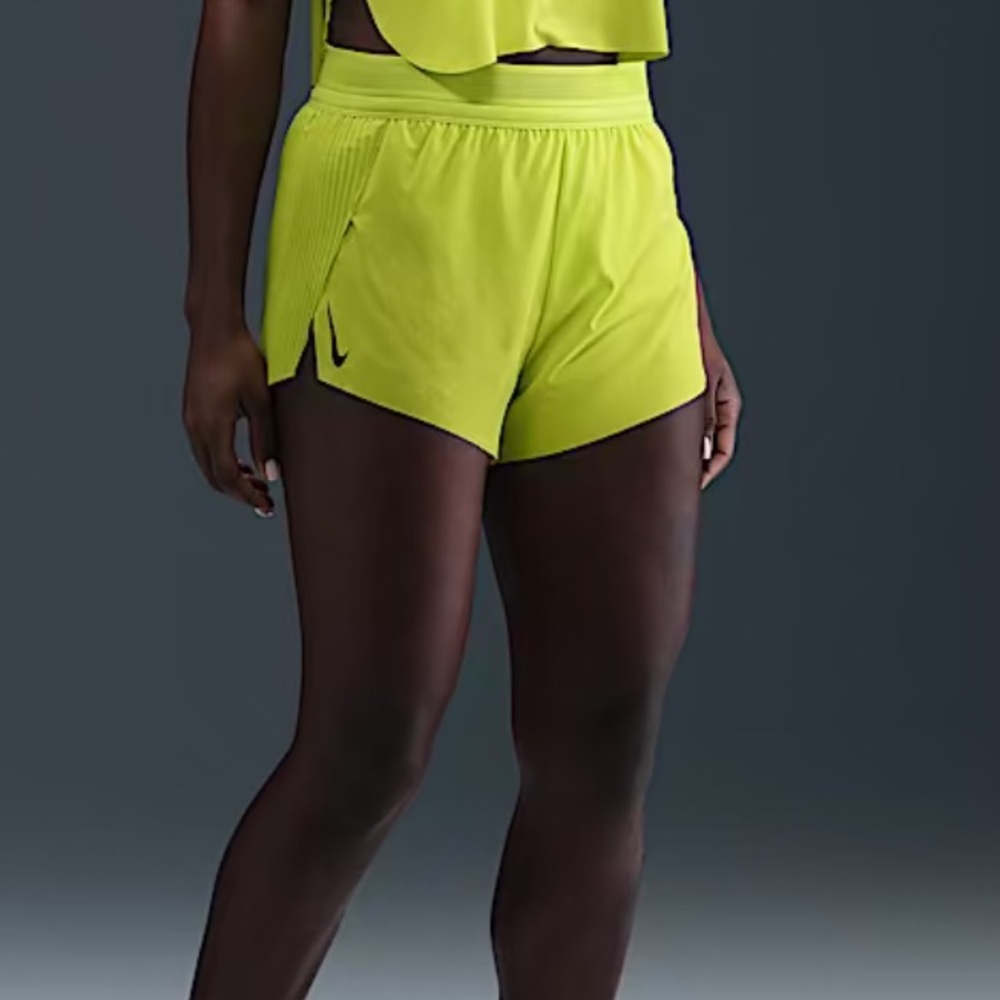 Nike Women's Aeroswift Neon Green Athletic Shorts